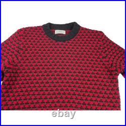 Mr P Men's Wool Intarsia Heavy Chunky Jacquard Knit Crewneck Sweater M Italy