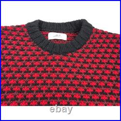 Mr P Men's Wool Intarsia Heavy Chunky Jacquard Knit Crewneck Sweater M Italy