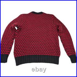 Mr P Men's Wool Intarsia Heavy Chunky Jacquard Knit Crewneck Sweater M Italy