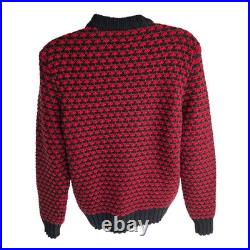 Mr P Men's Wool Intarsia Heavy Chunky Jacquard Knit Crewneck Sweater M Italy