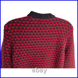 Mr P Men's Wool Intarsia Heavy Chunky Jacquard Knit Crewneck Sweater M Italy