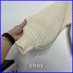 NA NIN Sweater Medium Chunky Knit Pima Cotton Pullover Balloon Sleeve Luxury