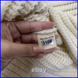 NA NIN Sweater Medium Chunky Knit Pima Cotton Pullover Balloon Sleeve Luxury