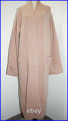 NAKED CASHMERE TINLEY Soft Thick 100% Cashmere 47 Long Pink Cardigan sz M $495