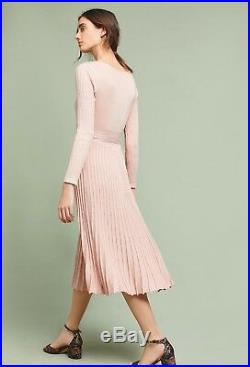 NEW $198 Anthropologie Elliatt Giselle Sweater Dress Size Medium Pink Shimmer