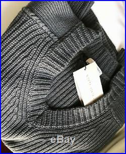 NEW Burberry Brit Wool Cashmere Sweater Modern V Neck, Dark Olive $650 MEDIUM