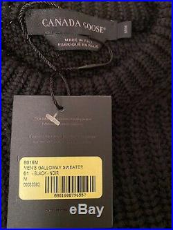 NEW Canada Goose Black Label Galloway Black Wool Sweater Made in Italy Medium