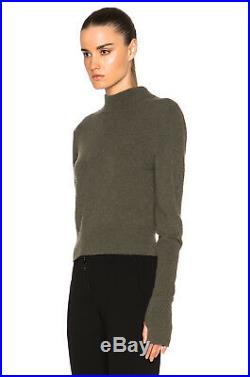 NEW Dion Lee Cashmere Split Back Sweater in Army Green US 4 6 AU/UK 8 10