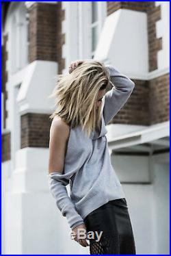 NEW Dion Lee Release Cold Shoulder Halter Sweater in Grey US 2 4 6 AU/UK 6 8 10