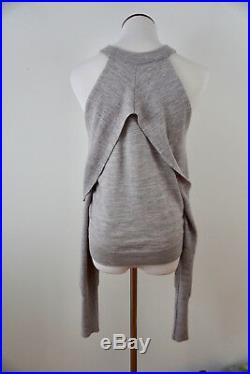 NEW Dion Lee Release Cold Shoulder Halter Sweater in Grey US 2 4 6 AU/UK 6 8 10