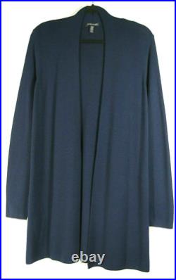 NEW Eileen Fisher Ultra Fine Merino Straight Long Cardigan Midnight M #S7875
