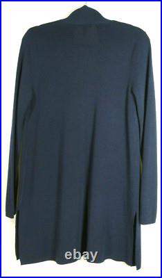 NEW Eileen Fisher Ultra Fine Merino Straight Long Cardigan Midnight M #S7875