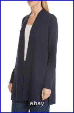 NEW Eileen Fisher Ultra Fine Merino Straight Long Cardigan Midnight M #S7875