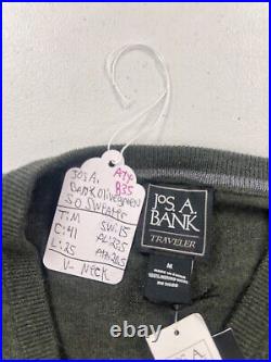 NEW FALL/WINTER Jos A. Bank Men's Olive Green Merino Wool Sweater M $148 NEW FALL/WINTER Jos A. Bank Men's Olive Green Merino Wool Sweater M $148