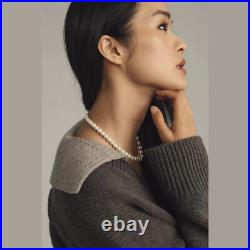 NEW Maeve Sizes M, L Women's Layered Polo V- Neck Sweater Grey