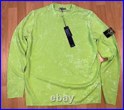 NEW Stone Island Medium Cotton Crew Lime Green Tie Dye Jumper Sweater Top BNWT