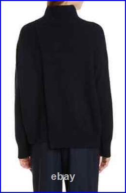 NEW Vince Stepped Hem Wool & Cashmere Turtleneck Sweater in Navy Size M #S3164