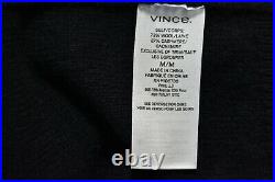 NEW Vince Stepped Hem Wool & Cashmere Turtleneck Sweater in Navy Size M #S3164