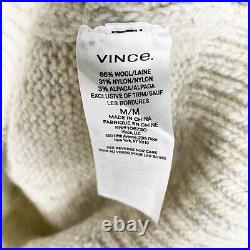 NEW Vince Textured Funnel Neck Wool Alpaca Blend Stretch Knit Pullover Sweater M