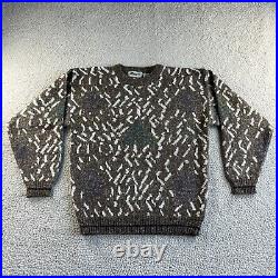 NEW Vintage Zeppelin Sweater Mens Medium Brown Pullover Chunky Grandpa Grunge