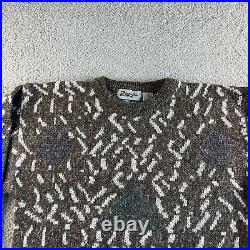 NEW Vintage Zeppelin Sweater Mens Medium Brown Pullover Chunky Grandpa Grunge