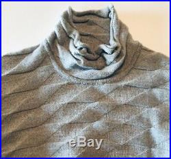 NWOT $1025 Issey Miyake Rare Textured Vintage Knit Grey Sweater Size 2 = Medium