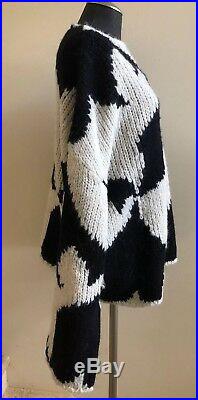 NWOT DRIES VAN NOTEN Knit Wool Sweater Size Medium Black/White