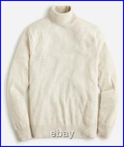 NWOT J Crew 100% Cashmere Turtleneck Sweater in Heather Birch Beige Medium