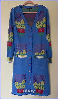 NWOT Vintage Betsey Johnson Sweater Sample Dress Button Down Medium Front Pocket