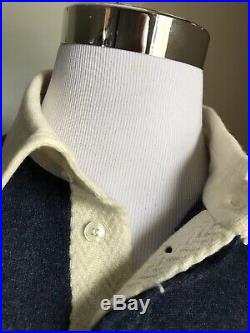 NWT $1295 Ralph Lauren Purple Label Men Cashmere Polo Shirt Sweater Blue M Italy
