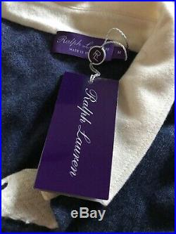 NWT $1295 Ralph Lauren Purple Label Men Cashmere Polo Shirt Sweater Blue M Italy