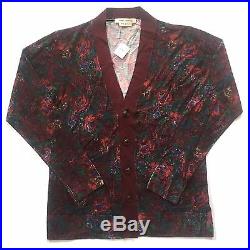 NWT $1k+ Marc Jacobs RUNWAY Men's Floral Print Wool Cardigan Sweater M AUTHENTIC