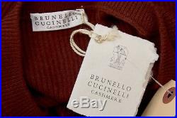 NWT$2895 Brunello Cucinelli 100%Cashmere Monili Bead Collar Tunic Sweater M A176