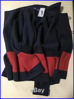NWT$2995 Ralph Lauren Purple Label Men Cardigan Sweater Jacket Navy/Red M Italy