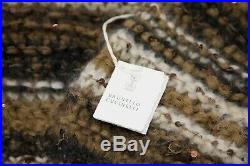 NWT$3345 Brunello Cucinelli Womens Chunky Mohair-Wool Knit Sequin Sweater M A191
