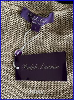 NWT $890 Ralph Lauren Collection Tabard Sleeveless Rollneck Linen Sweater Sz M