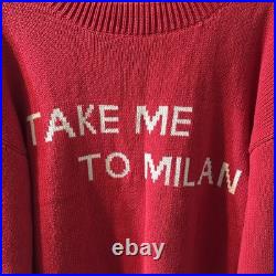 NWT Anthropologie MAEVE Sweater Take Me To MILAN RED 100% COTTON Med