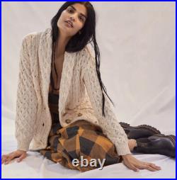 NWT Anthropologie Pilcro Textured Cable Cardigan Sweater Size Medium Z354-1