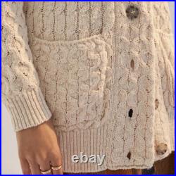 NWT Anthropologie Pilcro Textured Cable Cardigan Sweater Size Medium Z354-1