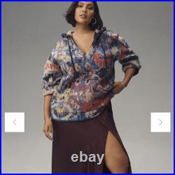 NWT! Anthropologie Relaxed Hooded Sweater Colorful Women's Size S/M MSRP $198