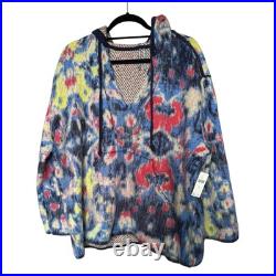 NWT! Anthropologie Relaxed Hooded Sweater Colorful Women's Size S/M MSRP $198