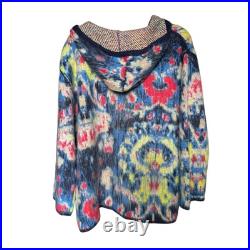 NWT! Anthropologie Relaxed Hooded Sweater Colorful Women's Size S/M MSRP $198