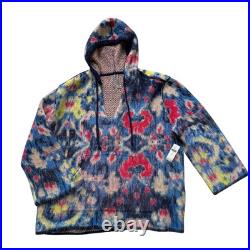 NWT! Anthropologie Relaxed Hooded Sweater Colorful Women's Size S/M MSRP $198