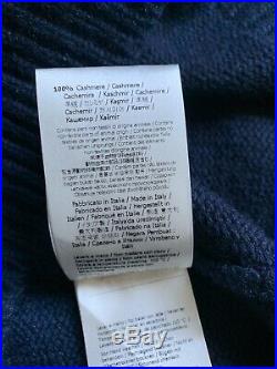 NWT Authentic Fendi'F Fendi' Men Cashmere Sweater Dark Blue Sz 48 EU/Medium