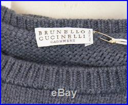 NWT BRUNELLO CUCINELLI Blue Cashmere Floral Knit Sweater Vest Size M $2225
