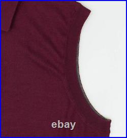 NWT BRUNELLO CUCINELLI Burgundy Cashmere-Slk Cardigan Sweater Vest 50/40/M $1595