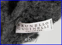NWT BRUNELLO CUCINELLI Gray Cashmere Blend Knit Turtleneck Sweater Size M $2800