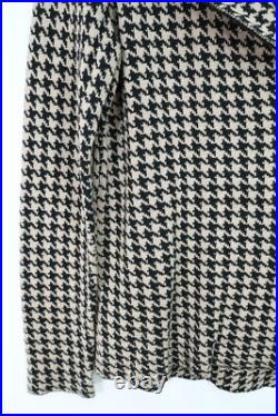 NWT CHAPS Women's Blazer Sweater Cardigan Zip Houndstooth Brown Black Size M $99