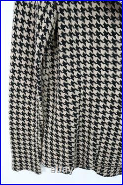 NWT CHAPS Women's Blazer Sweater Cardigan Zip Houndstooth Brown Black Size M $99