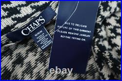 NWT CHAPS Women's Blazer Sweater Cardigan Zip Houndstooth Brown Black Size M $99